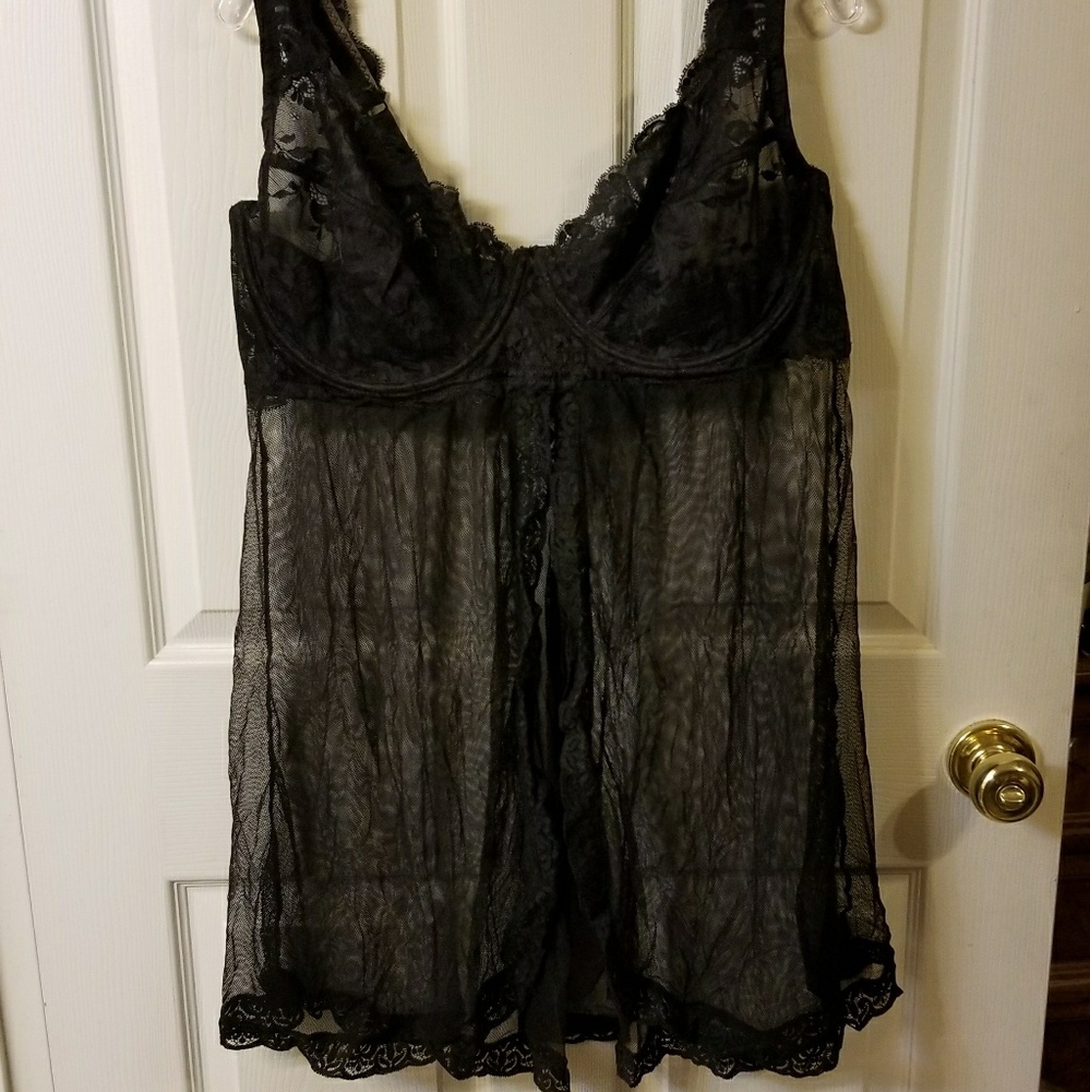 Cacique Mesh Babydoll- Black